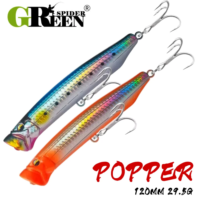 Fishing Lure Buzzbait - GREENSPIDER umpan pancing apung, baru 120mm