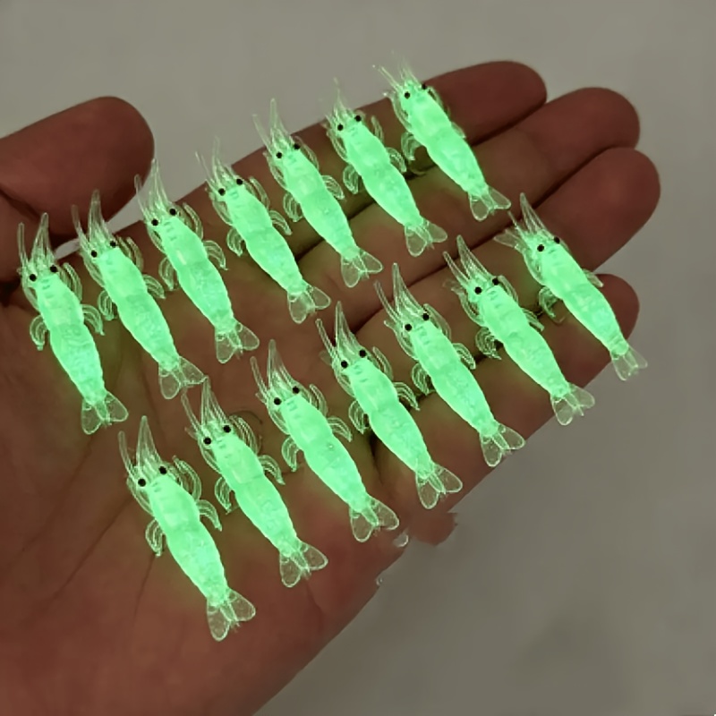 Fishing Lure Soft Plastic - 10 buah Umpan Ikan Udang Bercahaya,